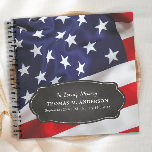Patriotic USA Veteran Memorial Funeral GuestBook Notizbuch