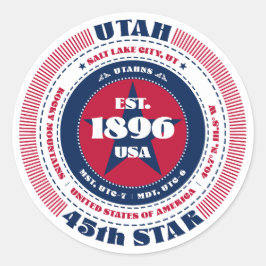 Patriotic Utah Circle Design Aufkleber