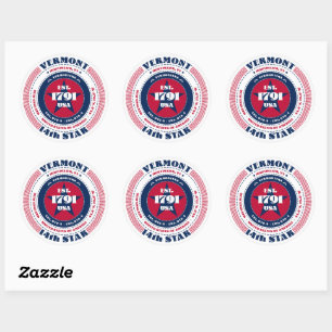 Patriotic Vermont Circle Design Sticker