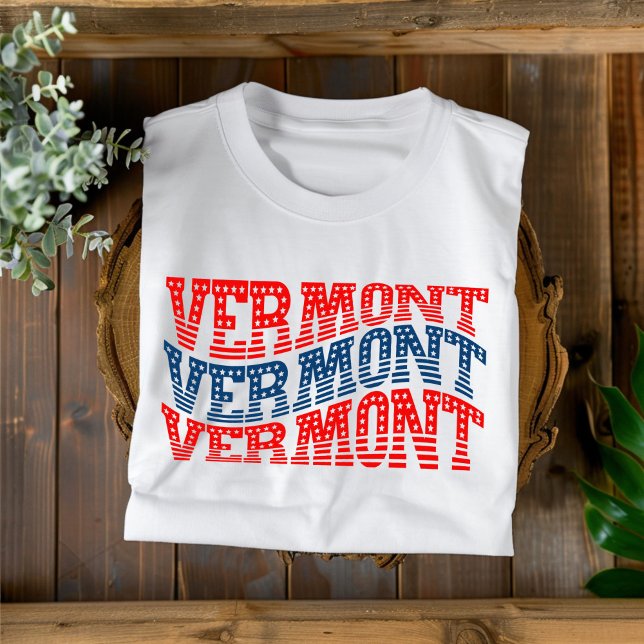 Patriotic Vermont Red und Blue Boho T - Shirt (Von Creator hochgeladen)