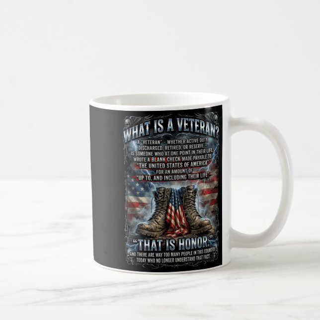 Patriotic Veteran Definition Blank Check Sacrifice Kaffeetasse (Rechts)