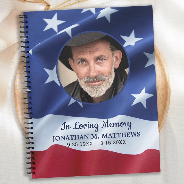 Patriotic Veteran Funerbital American Flag Guestbo Notizbuch (Von Creator hochgeladen)