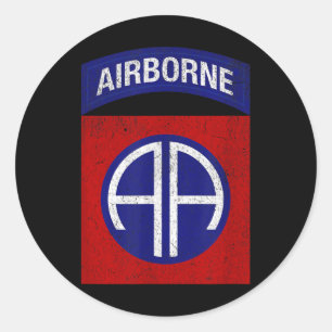 Patriotic Veteran Military erschüttert 82. Airborn Runder Aufkleber