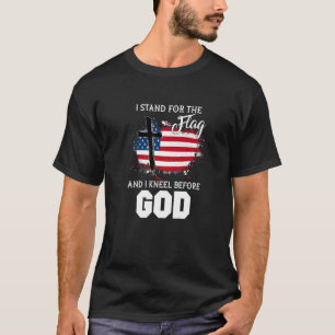 Patriotic Veteran Stand 4 American Flag & God Memo T-Shirt