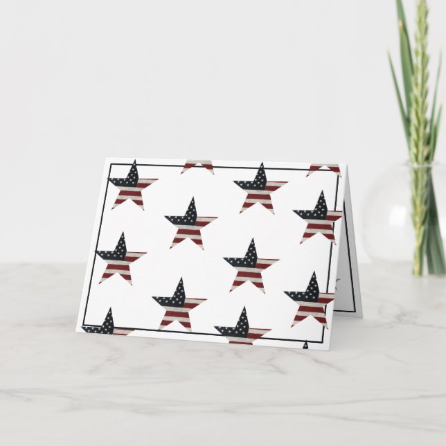 Patriotic Veteran's Day American Flag Star Karte (Vorderseite)