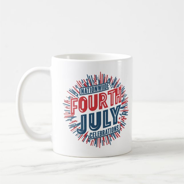 Patriotic Vibes: Amerikanische Unabhängigkeitstag Kaffeetasse (Links)