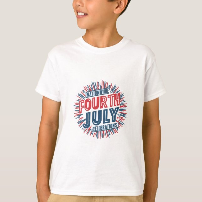 Patriotic Vibes: Amerikanische Unabhängigkeitstag T-Shirt (Vorderseite)