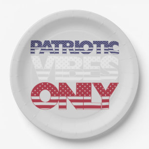 Patriotic Vibes Only US Flagge USA Funny Pappteller