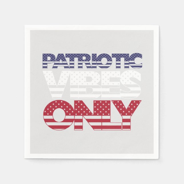 Patriotic Vibes Only US Flagge USA Serviette (Vorderseite)