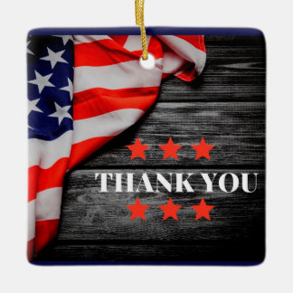 Patriotic Vielen Dank Keramikornament
