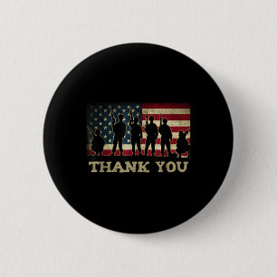 Patriotic Vielen Dank Soldiers Veterans American F Button