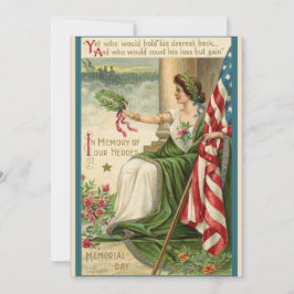 Patriotic Vintag Retro USA Lady Liberty Feiertagskarte