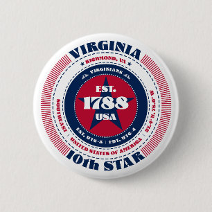 Patriotic Virginia Circle mit Staat Details Button