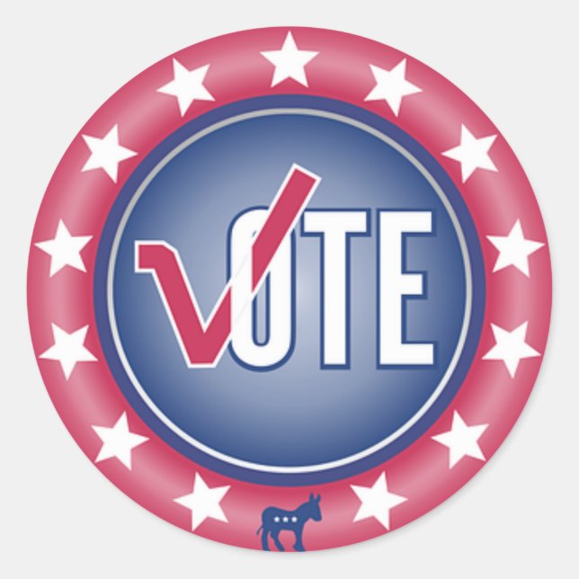 Patriotic Vote Democrat Donkey Symbol Stickers (Vorderseite)