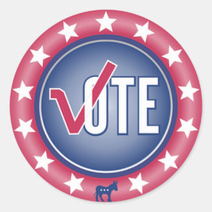 Patriotic Vote Democrat Donkey Symbol Stickers