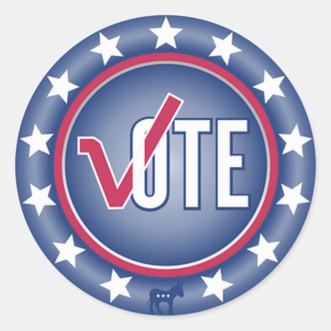 Patriotic Vote Democrat Donkey Symbol Stickers (Vorderseite)