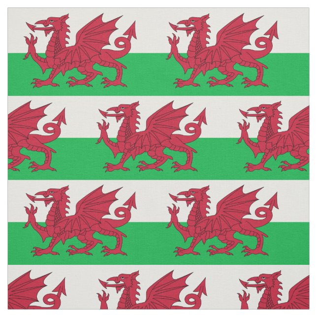 Patriotic Wales Flag Stoff (Muster)