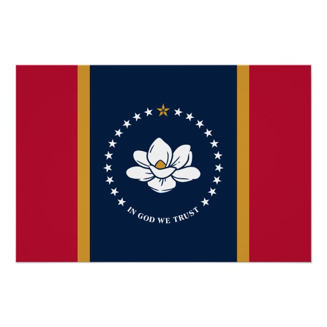 Patriotic wall poster with Flag of Mississippi  (Vorderseite)