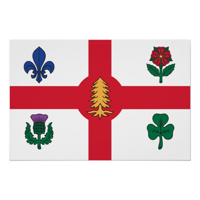 Patriotic wall poster with Flag of Montreal (Vorderseite)