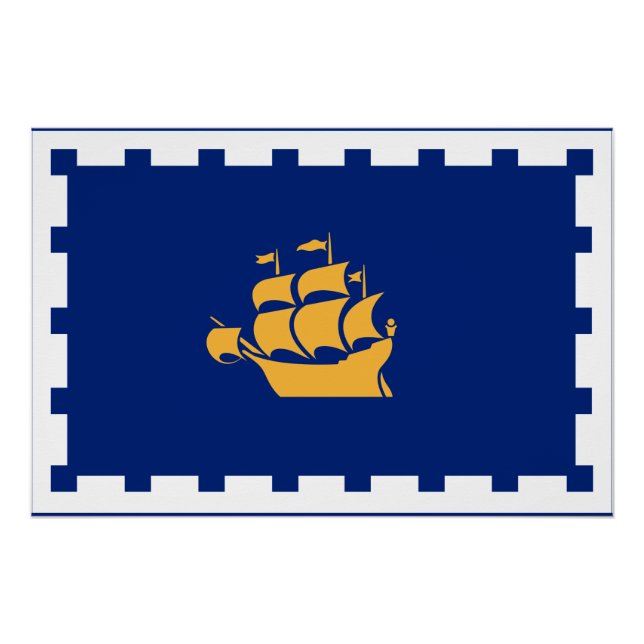 Patriotic wall poster with Flag of Quebec City (Vorderseite)