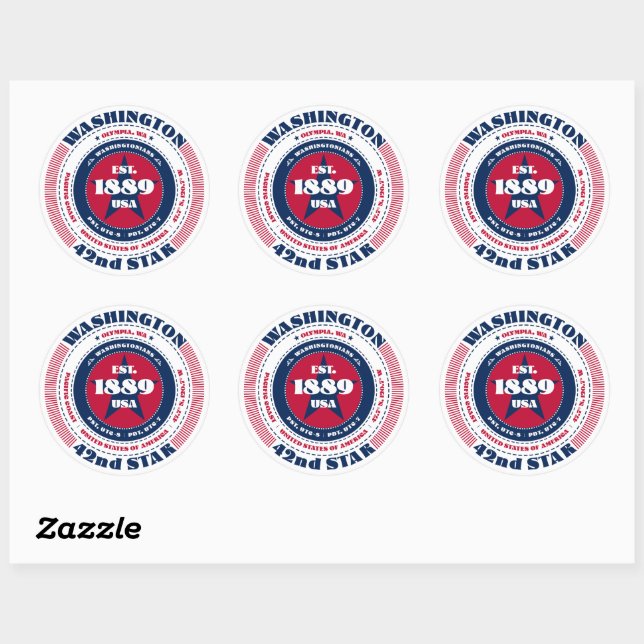 Patriotic Washington Circle Design Sticker (Blatt)