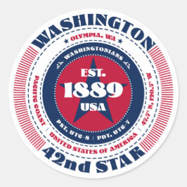 Patriotic Washington Circle Design Sticker