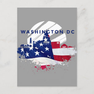 Patriotic Washington DC Postcard Postkarte