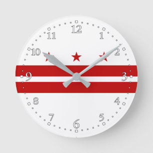 Patriotic Washington DC State Flag Runde Wanduhr