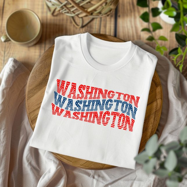 Patriotic Washington Red and Blue Boho T - Shirt (Von Creator hochgeladen)