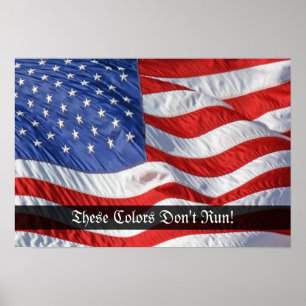 Patriotic Waving American Flag Art Print Poster