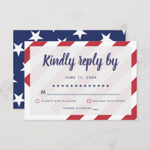 Patriotic Wedding RSVP Card