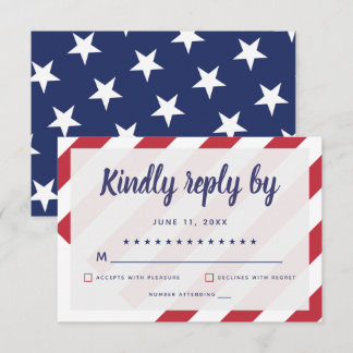 Patriotic Wedding RSVP Card Karte