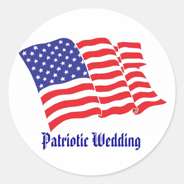 Patriotic Wedding Runder Aufkleber (Vorderseite)