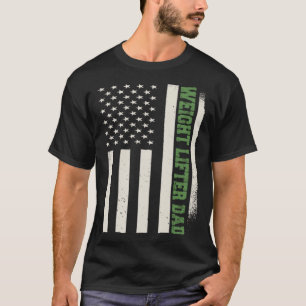 Patriotic Weightlift Workout Bodybuilder Wight T-Shirt