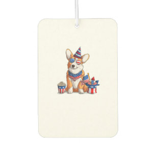 Patriotic Welsh Corgi Dog Pup 4. Juli Autolufterfrischer