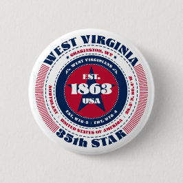 Patriotic West Virginia Circle mit Staat Details Button