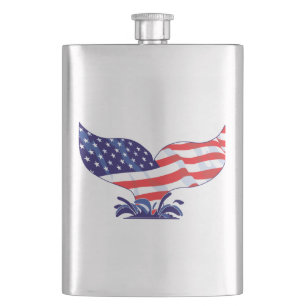 Patriotic Whale Schwanz Flachmann