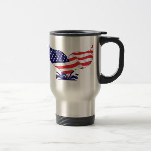 Patriotic Whale Schwanz Reisebecher