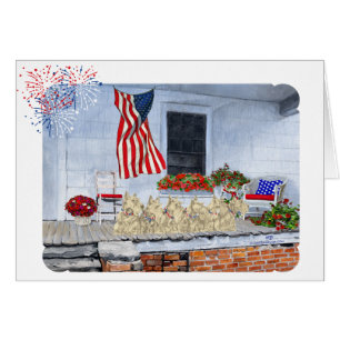 Patriotic Wheaten Scotties warten auf die große Pa