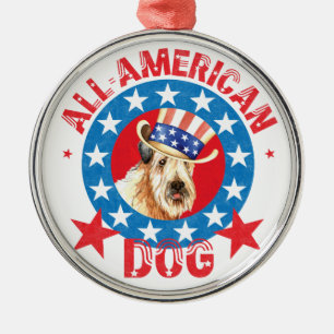 Patriotic Wheaten Silbernes Ornament