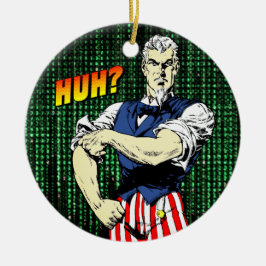 Patriotic Whimsy: Retro Uncle Sam Keramik Ornament