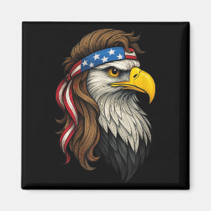 Patriotic White Head Eagle Us Flag Bandana Mullet Magnet