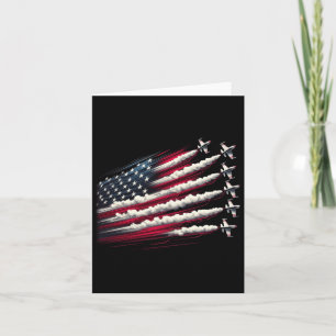 Patriotic White Red Usa Flag Blue Fighter 4. J Karte