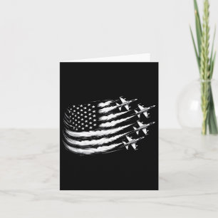 Patriotic White Red Usa Flag Blue Fighter 4. J Karte