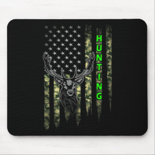 Patriotic Whitetail Buck Deer Junting American Cam Mousepad