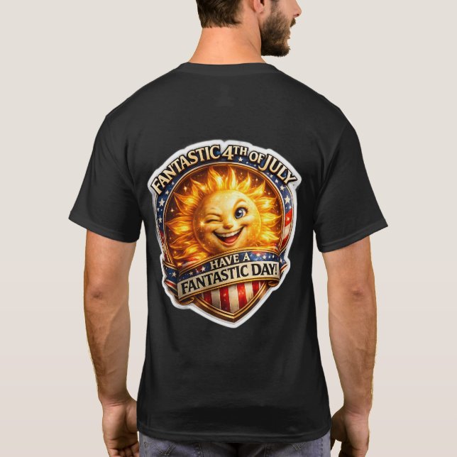 Patriotic winking son fourth of July celebration b T-Shirt (Rückseite)