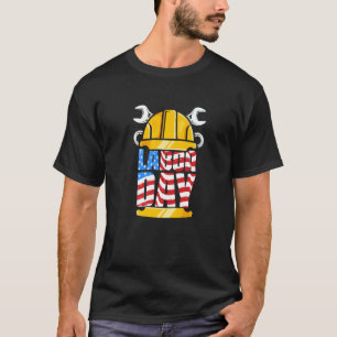 Patriotic Worker Helmet Laborer Happy Labour Day T-Shirt
