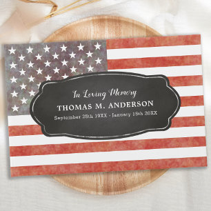 Patriotic Worl USA Flag Veteran Memorial Funeral Gästebuch