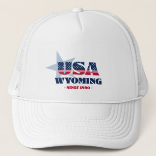 Patriotic Wyoming Typografie Trucker Hat Truckerkappe