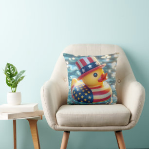 Patriotic Yellow Rubber Duck Kissen
